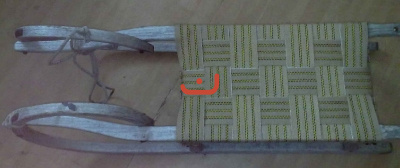 Schlitten mit neu Jute Gurtband